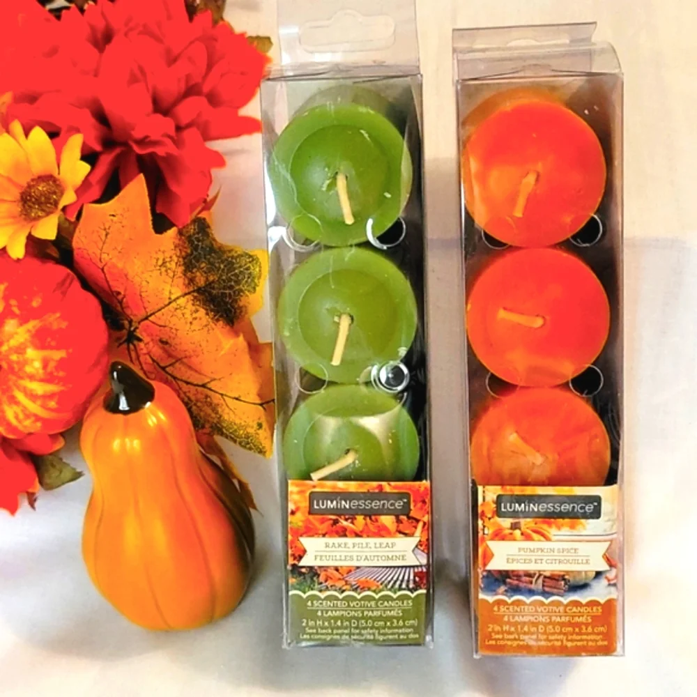 🍁🍂NEW 8 Luminessence Fall Harvest Votive Candles 🍁🍂